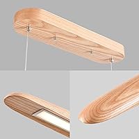 Vista 9 de Lámpara Colgante Lineal LED de Madera de 39" 24W, Lámpara LED para Comedor Regulable, Lámpara Colgante para Comedor, Cocina, Isla, Mesa de Billar