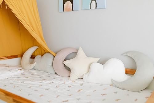 Miniatura 9 de Almohada decorativa, almohada decorativa para guardería, decoración de sala de juegos, lindas almohadas (nube blanca)