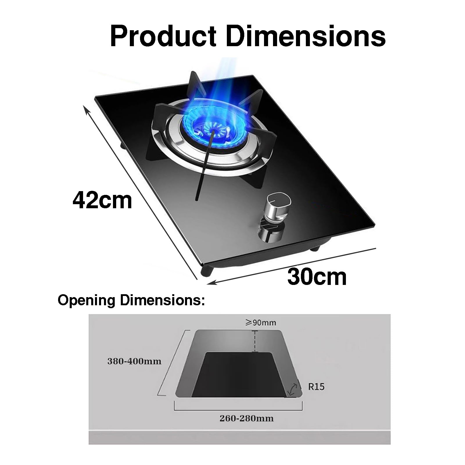 Amazon.co.jp: 42cm ガスストーブ 1 バーナー付き、4.2kW ファイヤー
