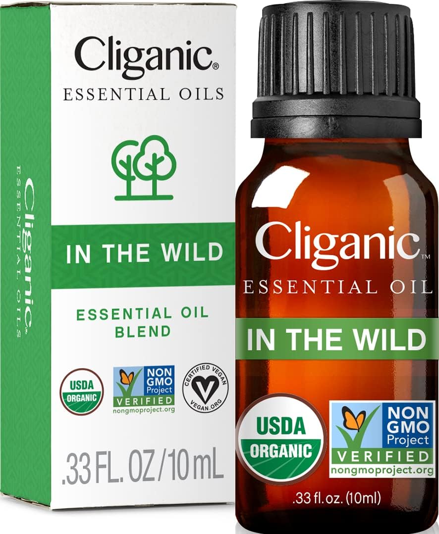 Cliganic in The Wild Essential Oil Blend – Organic, Natural Aromatherapy Oil for Diffuser Steam Distilled | Non-GMO Verified