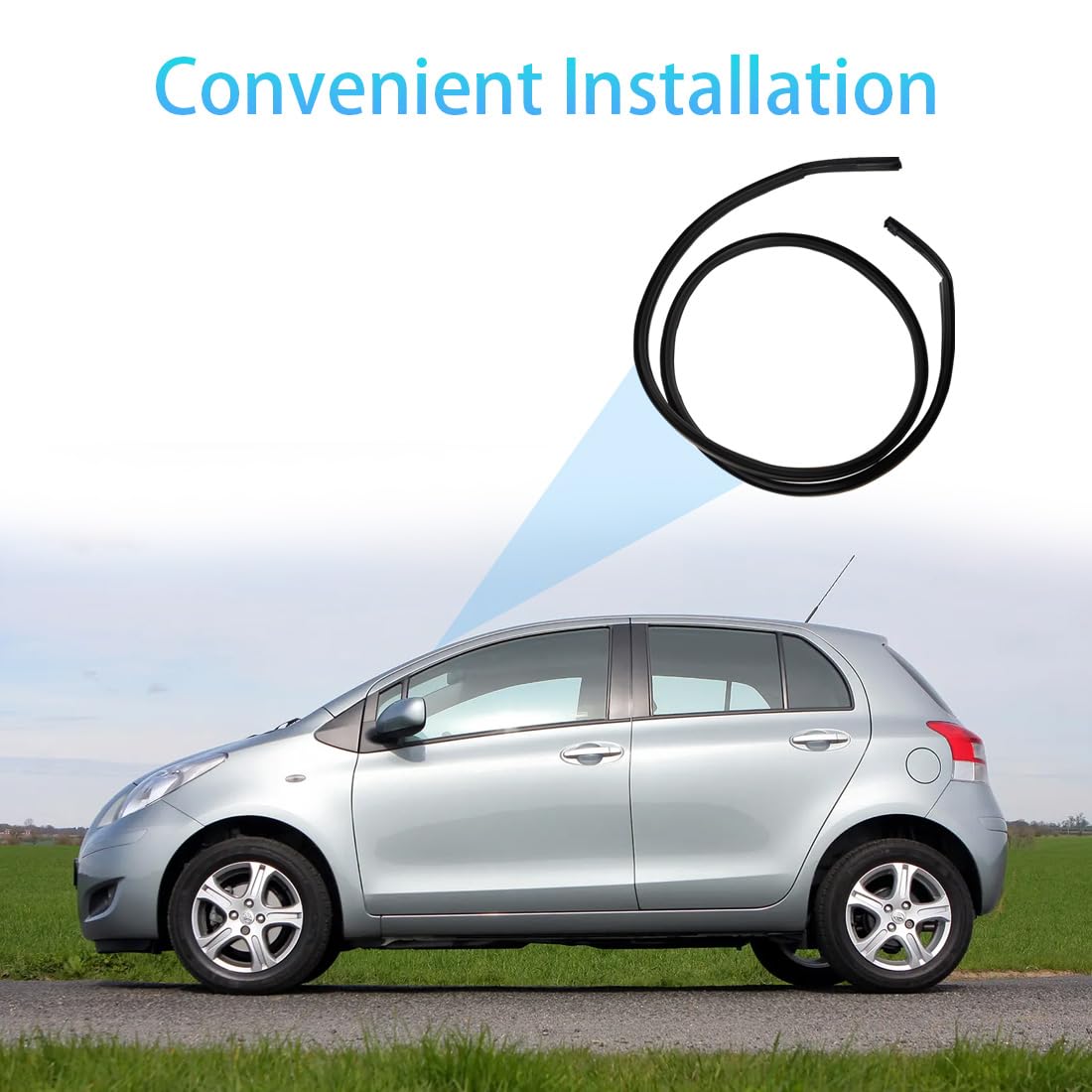 2 tiras de moldeo por goteo para techo izquierdo y derecho compatibles con Toyota Yaris Hatchback 2006 2007 2008 2009 2010 2011 repuesto para moldura de techo para 75551-52130 7555152130