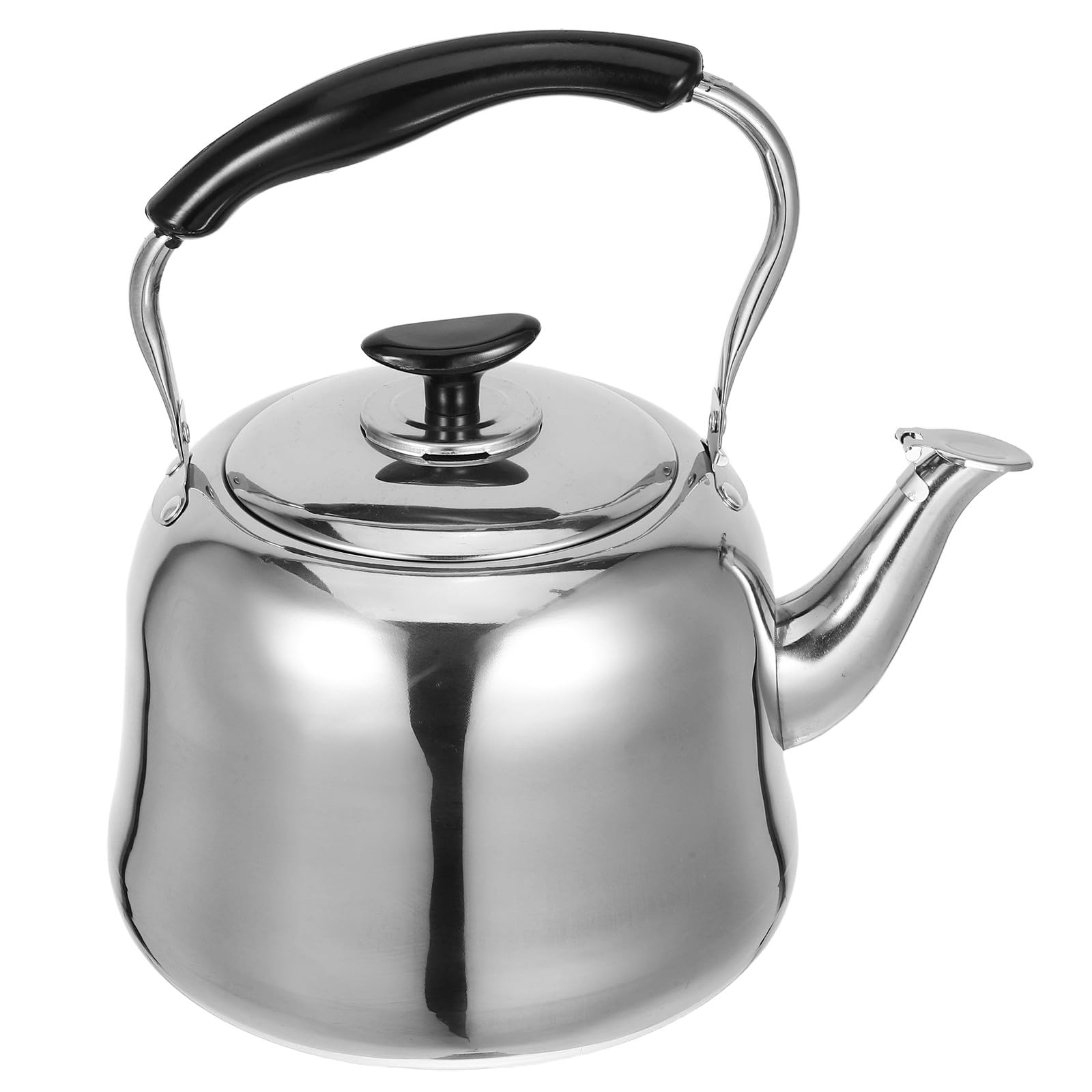 UKCOCO Hervidor de Agua para Estufa 4l de Acero Inoxidable Espesado con Silbato, Tetera Grande Antigoteo Compatible con Inducción, Gas y Eléctrica, Mango Ergonómico Antiescaldaduras