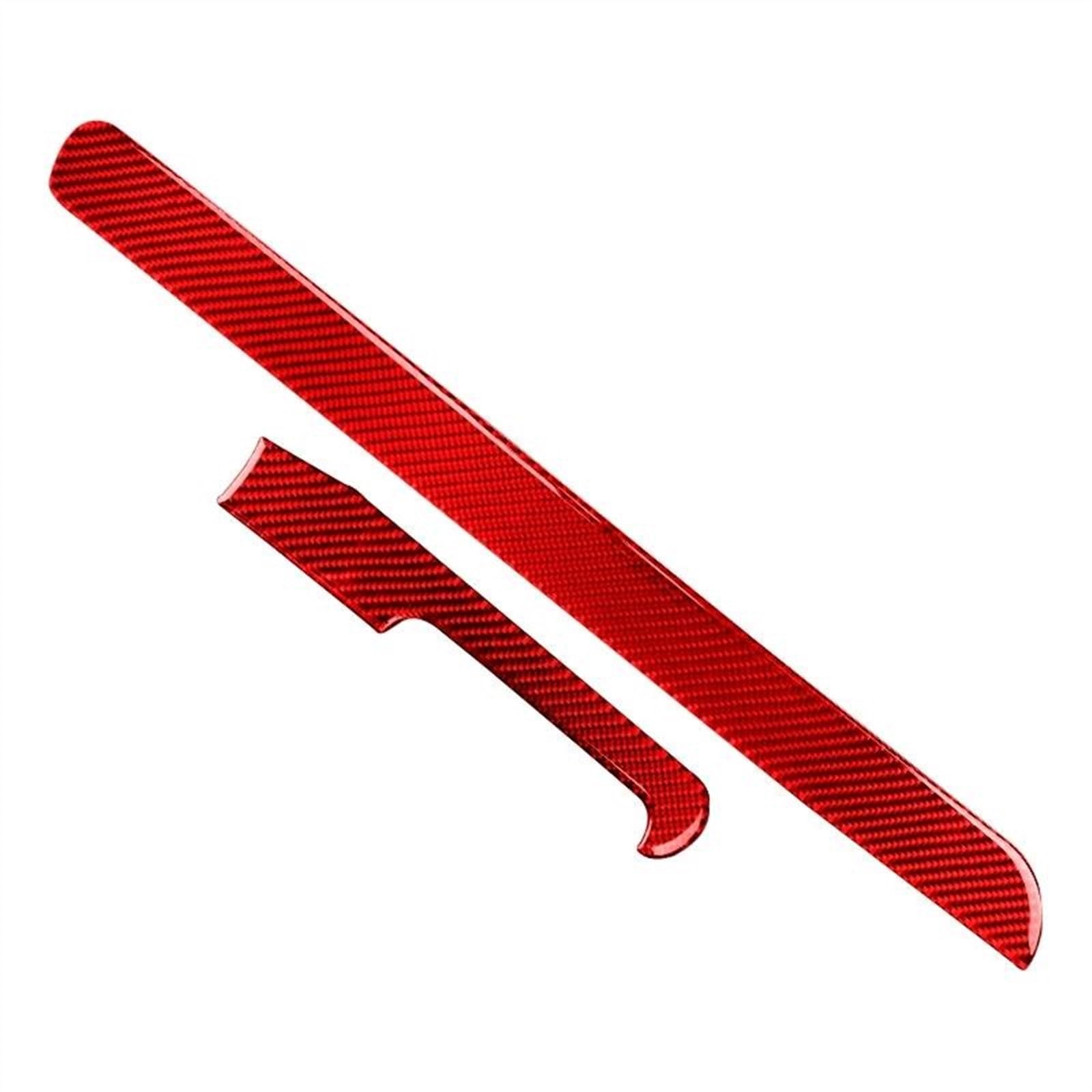 Qibbei Red Rhd Carbon Fiber Car Center Console Dashboard Cover Protection Trim Sticker For Golf 6 Gti R Mk6 2008-2012 Stickers(Red Rhd)