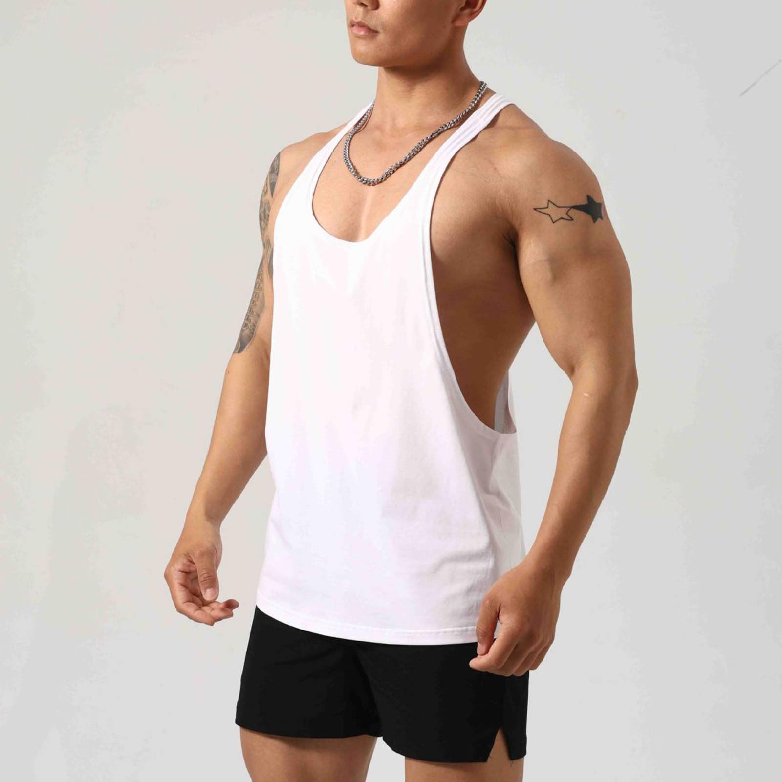 Canotte da uomo in cotone canotte in tinta unita estate atletica allenamento muscolare canotte da allenamento culturismo camicie