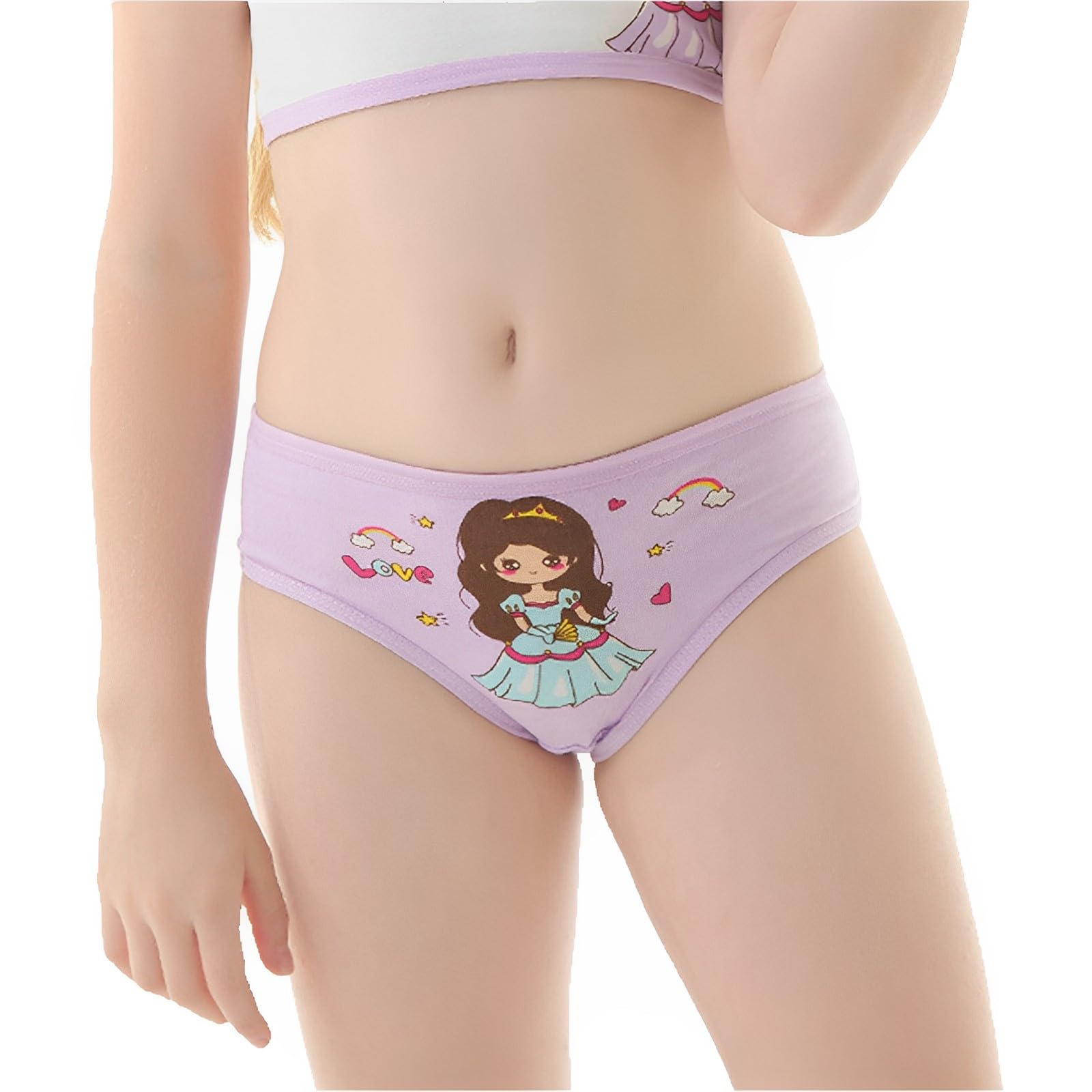 12 Pcs Bragas Niñas,Braguitas para niños/Calzoncillos de algodón para niñas Ropa Interior(F3,3-4Years)