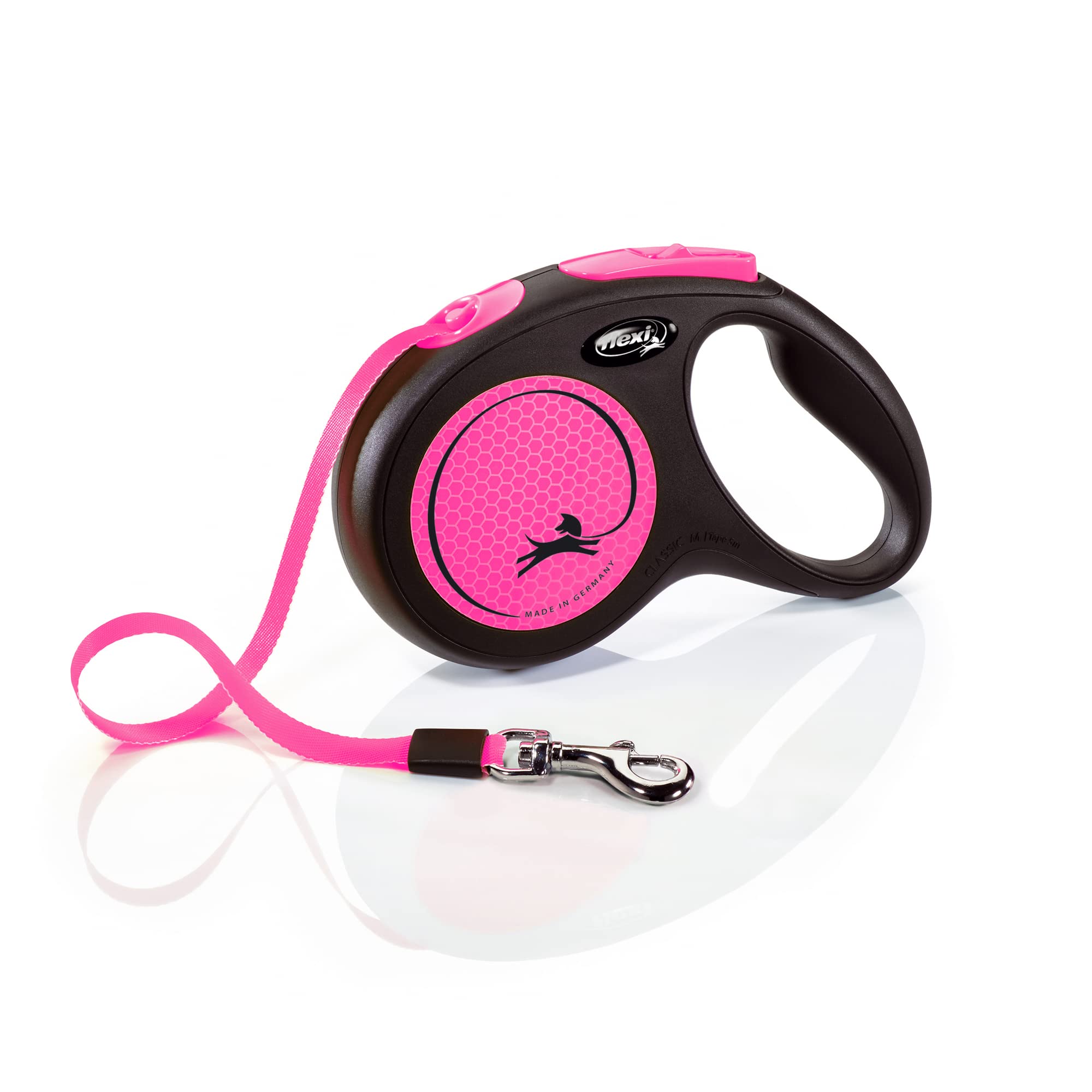 Flexi New Neon M Cinta 5 m, Black/Neon Pink