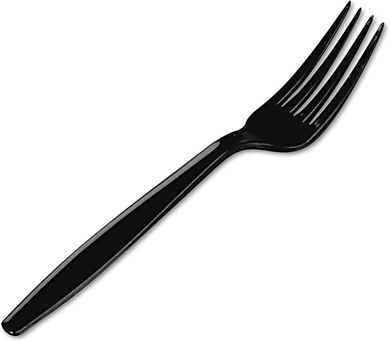 Dixie FH517 Plastic Cutlery, Heavyweight Forks, Black, 1000/Carton