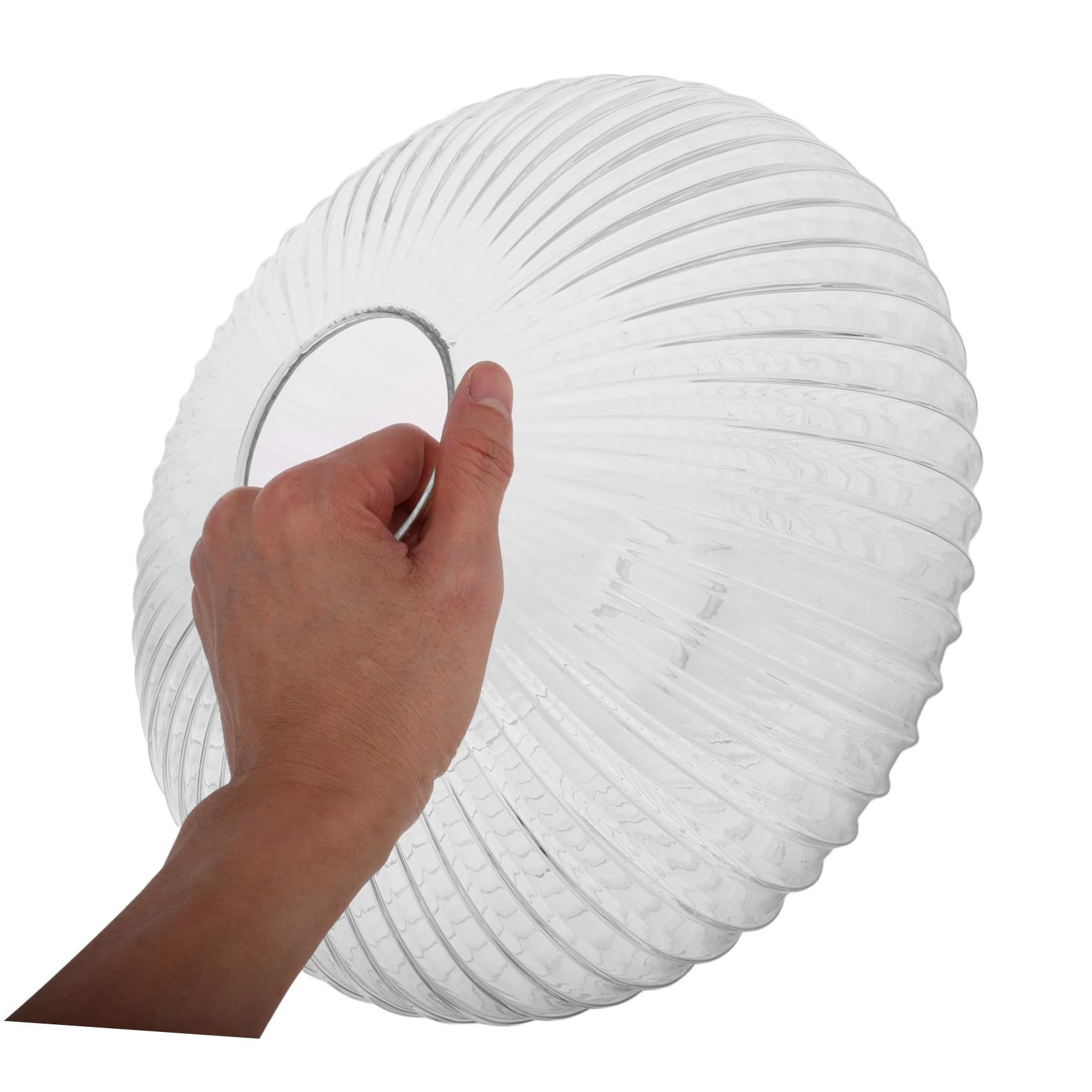Cabilock Paralume in Vetro Rotondo Trasparente a Strisce Design Minimalista e Compatibilità Versatile per Lampadario e Lampada da Tavolo per Illuminazione Ambiente