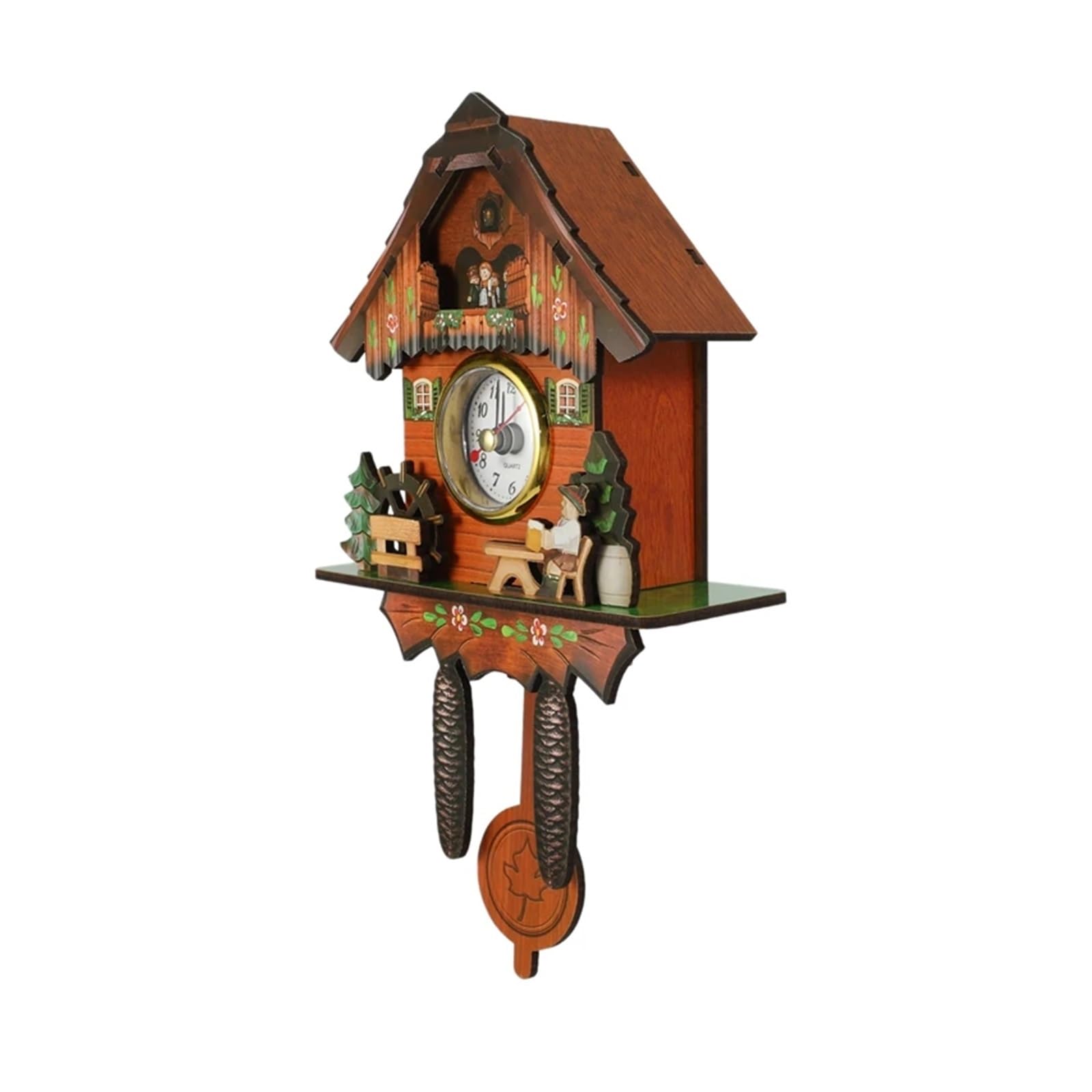 Relojes De Cuco Reloj de Pared de Cuco de Madera Antiguo con Forma de pájaro, Campana de Tiempo, Reloj Despertador oscilante, decoración artística for el hogar