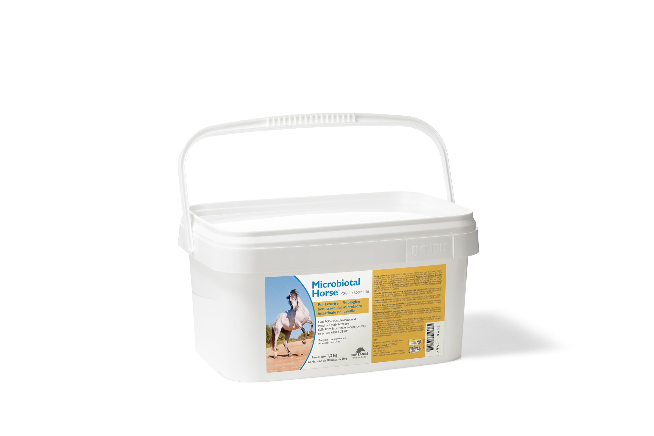NBF Lanes | Microbiotal Horse - Supporto per Il Microbiota Intestinale con Probiotici, FOS e Pectina