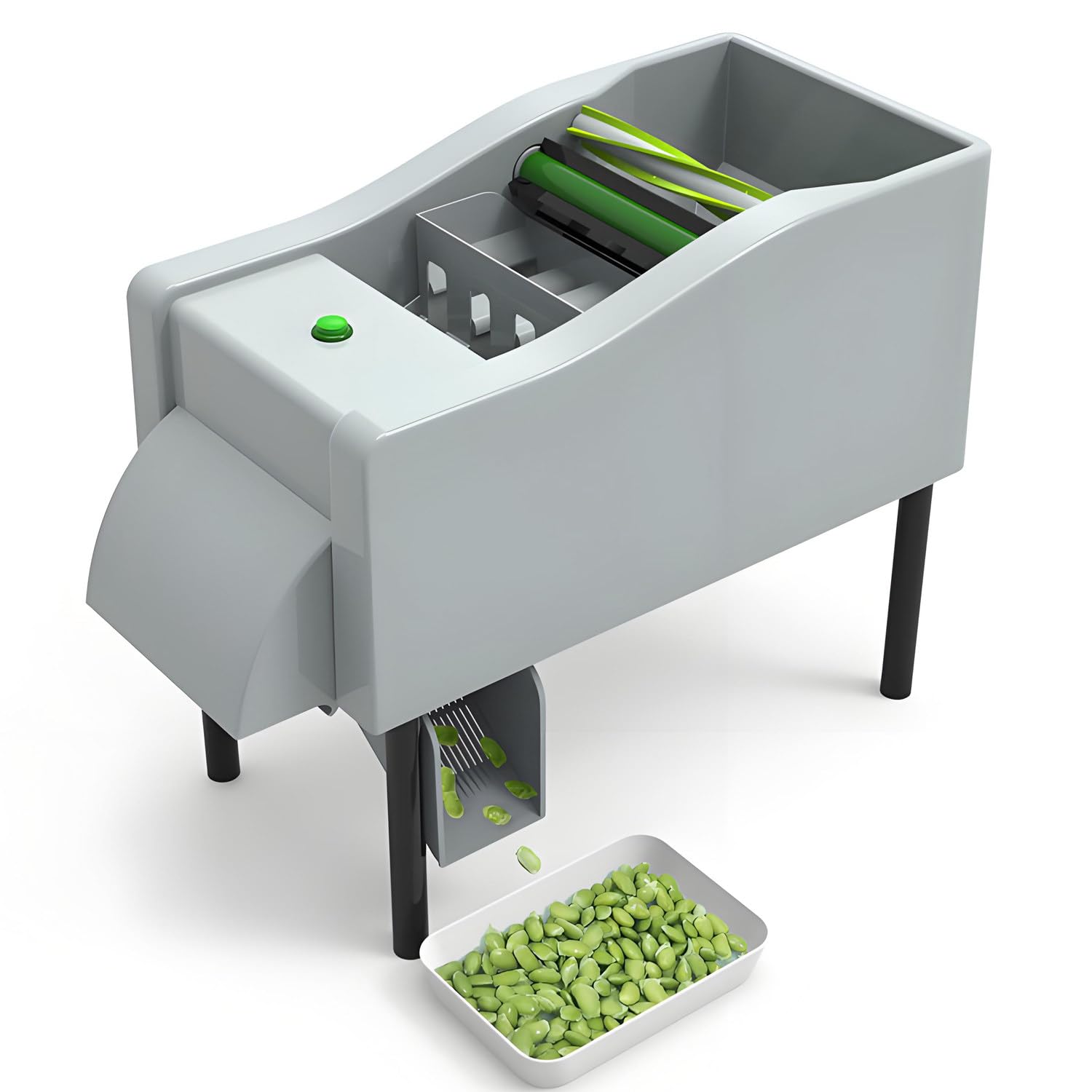 Hohe Effizienz Ohnenschäler,Kommerzielle Erbsenschälmaschine,Kleine Bohnenschälmaschine Magnetischer Auswurfschacht,Einfach Bedienen,für Erbsen,Sojabohnen,Bohnen Edamame
