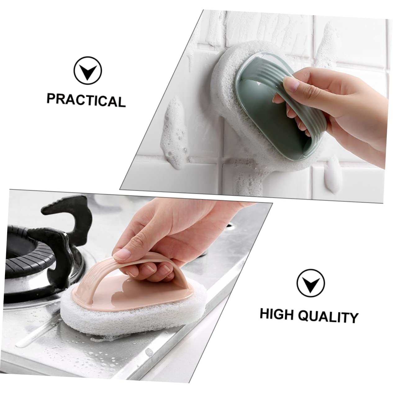 VALICLUD 3 Set Spazzole Per Con Spugne Resistenti Per Cucina E Bagno Facili Trasportare 4 Pezzi * 3