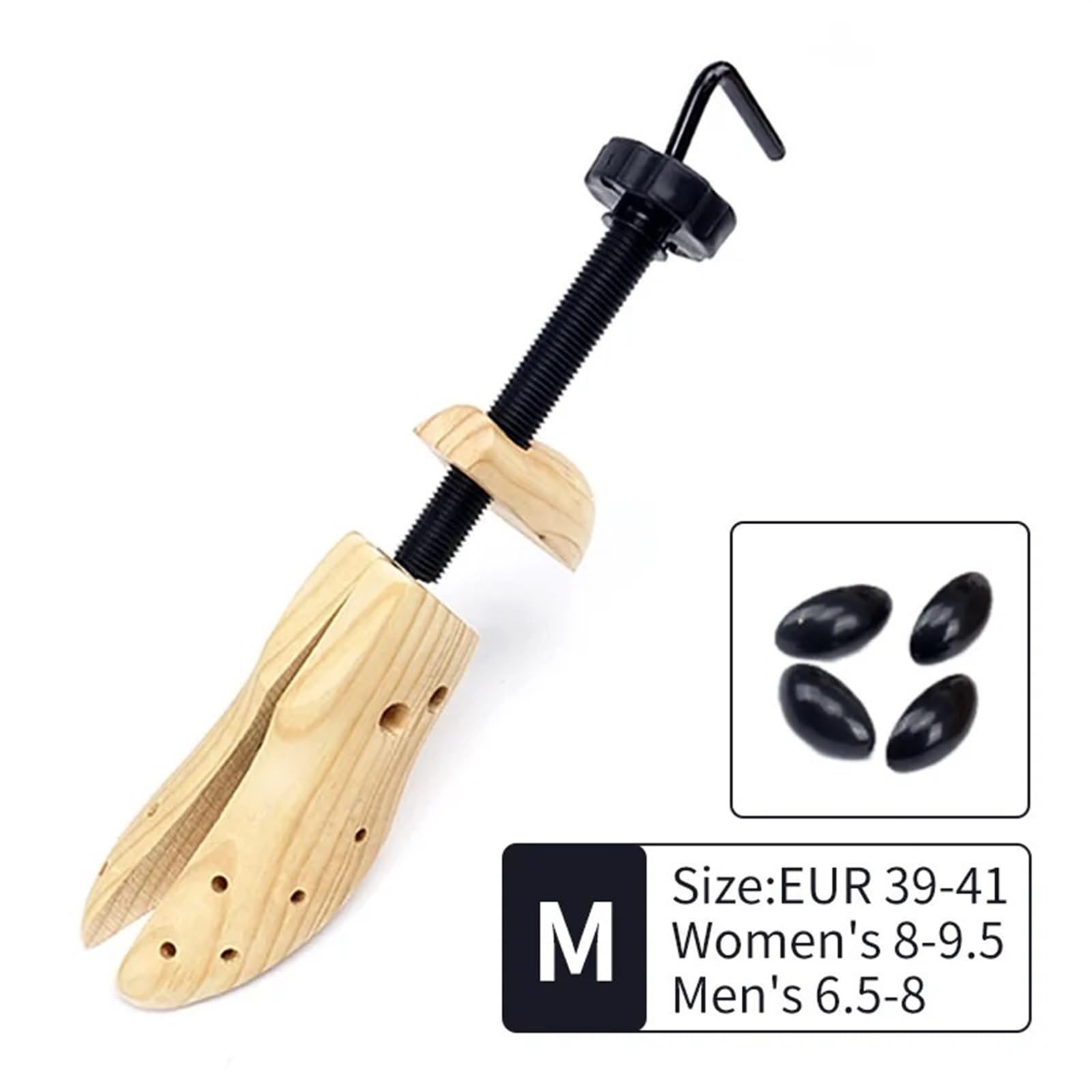 Árbol de Zapatos Ensanchador de zapatos de madera, estante moldeador de árboles, zapatos planos ajustables de madera de pino, botas, expansor, cuidado de árboles, S/M/L, 1 Uds. (Color : M)