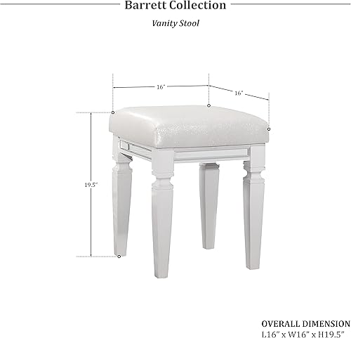 Miniatura 2 de Lexicon Barrett - Taburete de tocador, color blanco