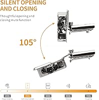 Vista 49 de Chibery 50 Pack 1-5/16" Overlay 3D Soft Close Concealed Hinge for Face Frame Door, Smooth Slow Self Closing Hinges, Satin Nickel, Hidden 105° Open