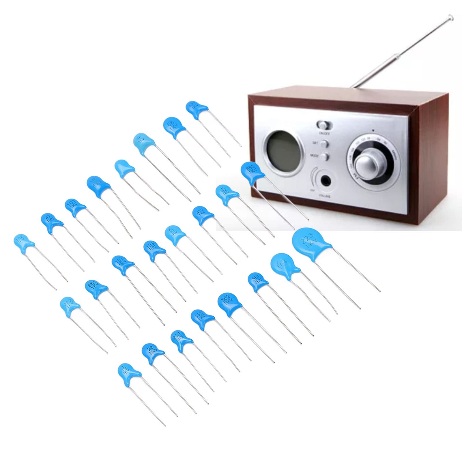 Kit De Condensateur 50 PCS/LOT Condensateur Céramique Haute Tension 102K 1KV/102 1000PF 1nF 1000V Condensateurs Composants