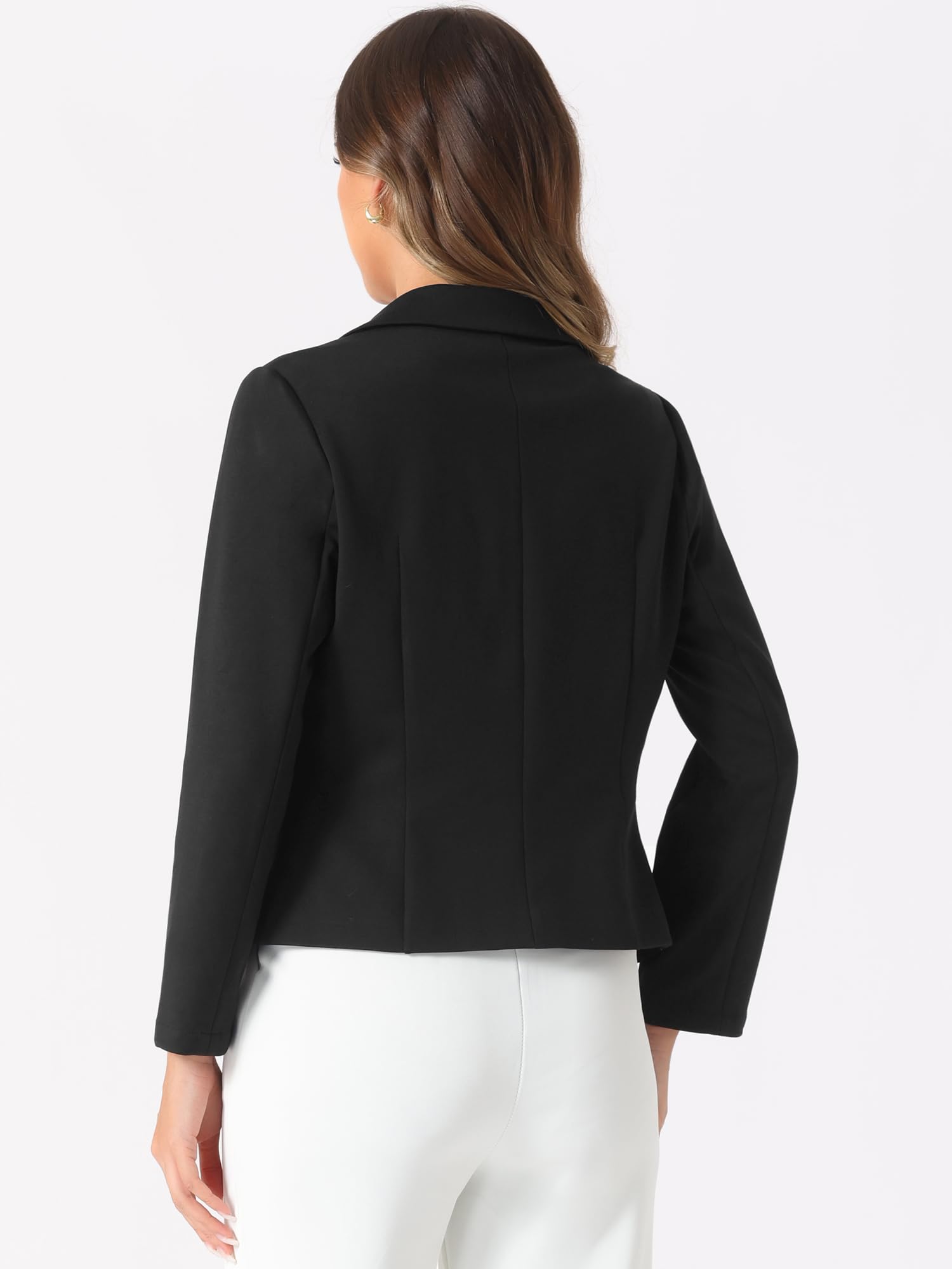 Allegra K Damen Blazer Business Lässige Crop Anzugjacke