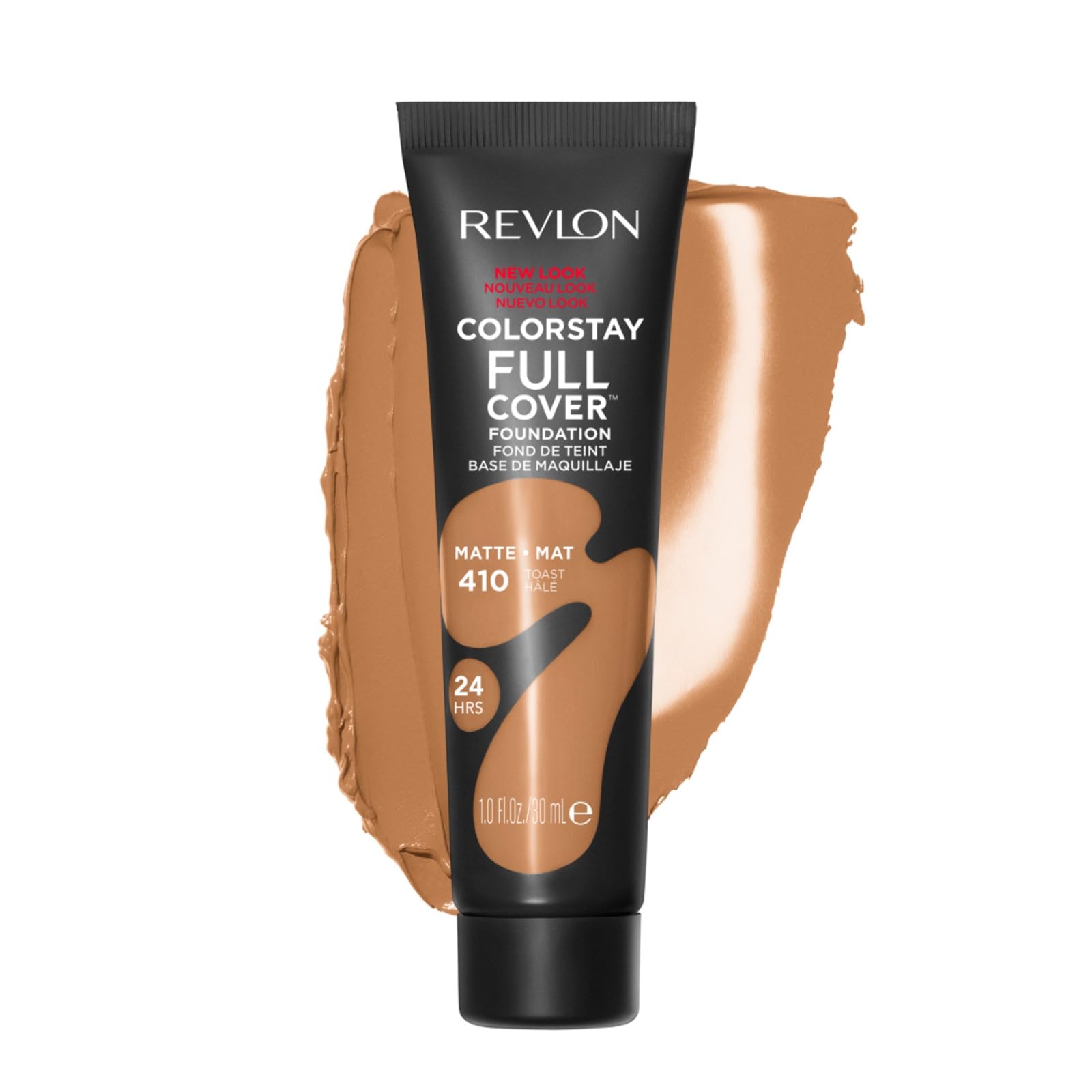 Revlon ColorStay Full Cover Longwear Matte Foundation, Heat & Sweat Resistant Lightweight Face Makeup, Toast (410), 30ml