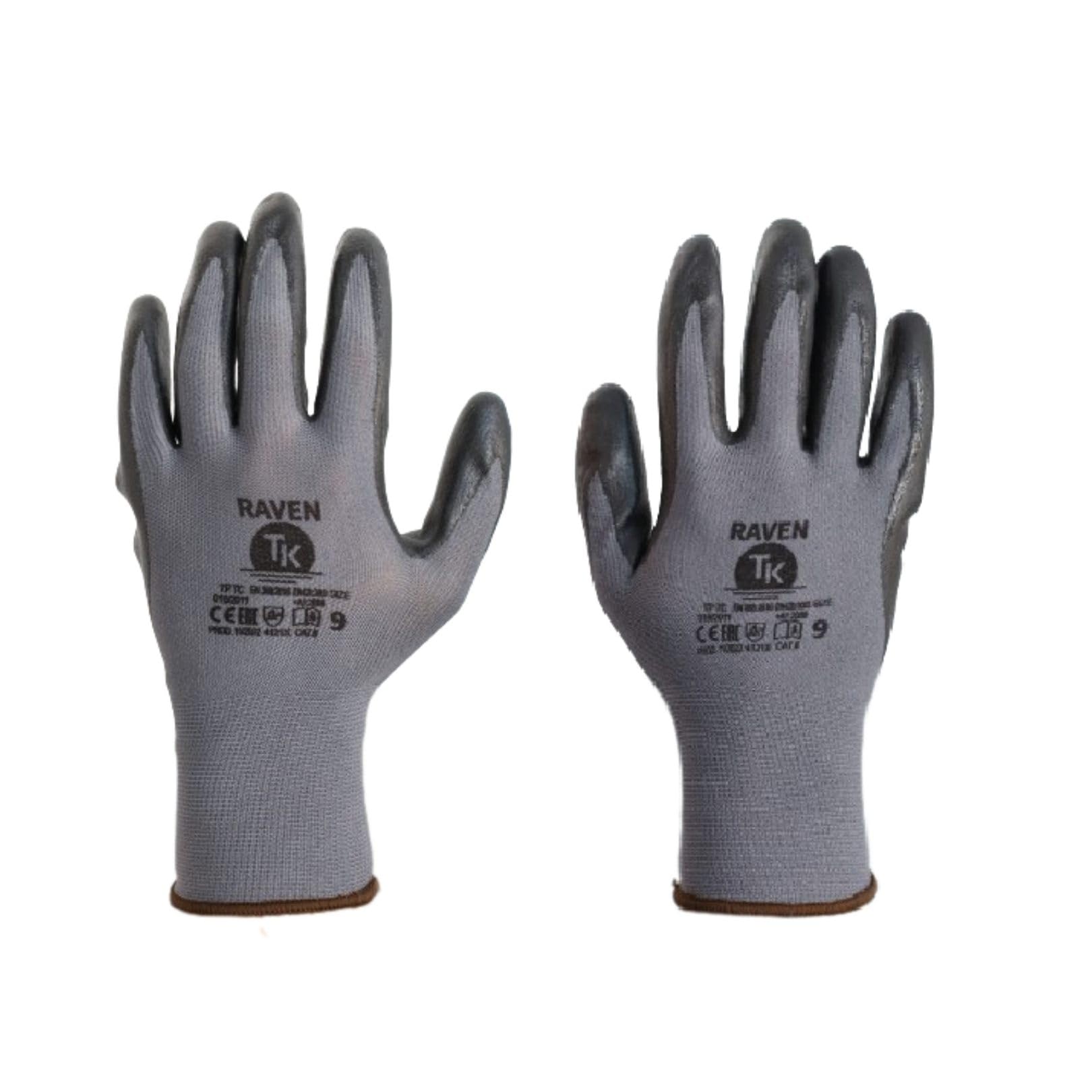 RAVEN Guanti Da Montaggio - 12 Paia Taglia 9 | Grigio | Presa Di Precisione | Nitrile - Foto 10