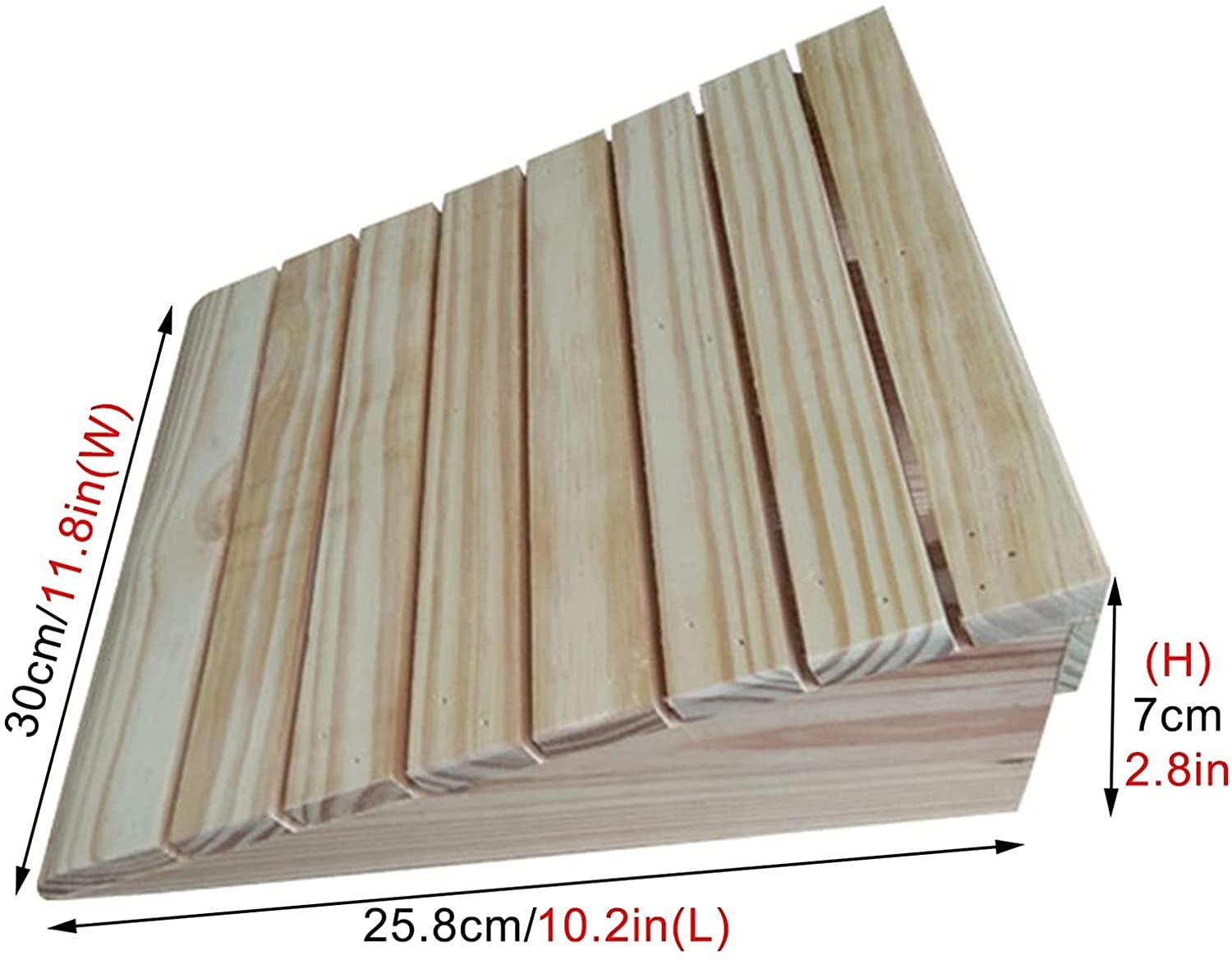 Umbral de Puerta de rampas de Madera con manija, escalón de Puerta de acera pequeño portátil para Mover Silla de Ruedas/Bicicleta/Scooter (Talla : 25.8x30x7cm)