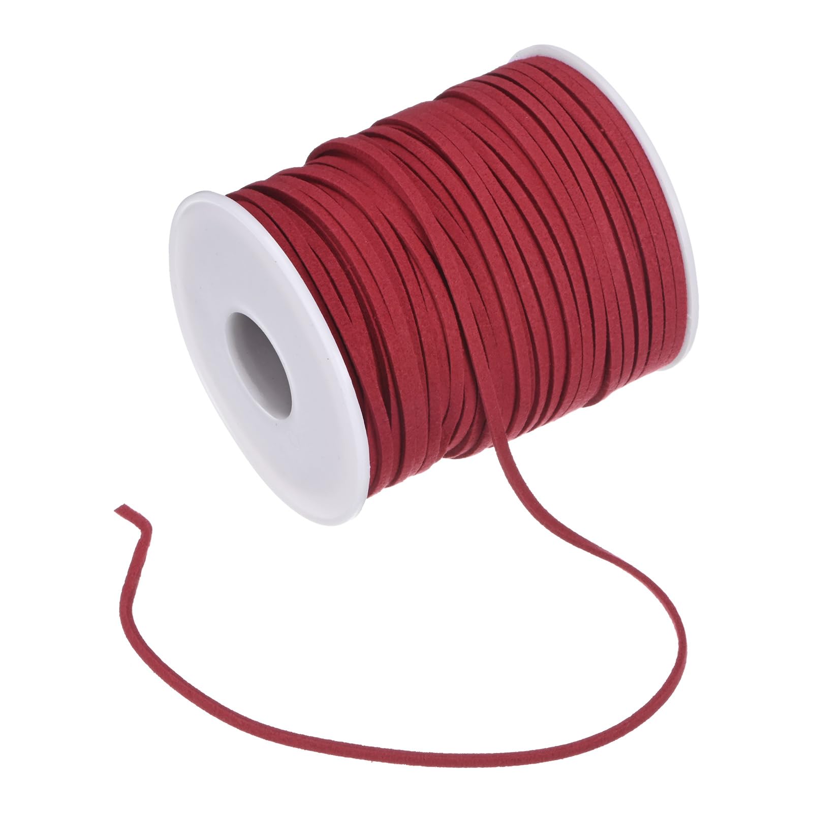 M METERXITY Faux Suede Leather Cord, 50 Yards 2.6mm Flat Suede Leather Lace, Faux Leather Cord