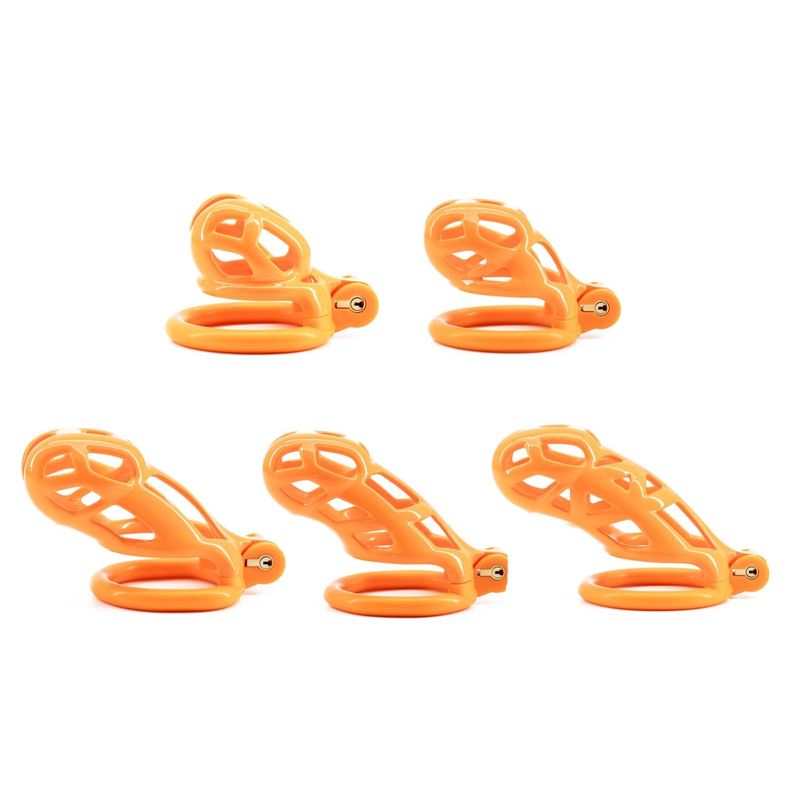 Hdynasty Gabbia compatta Arancione Lucida per l'allenamento della Forza per Uomini con 4 Anelli curvi (42mm/45mm/48mm/52mm)
