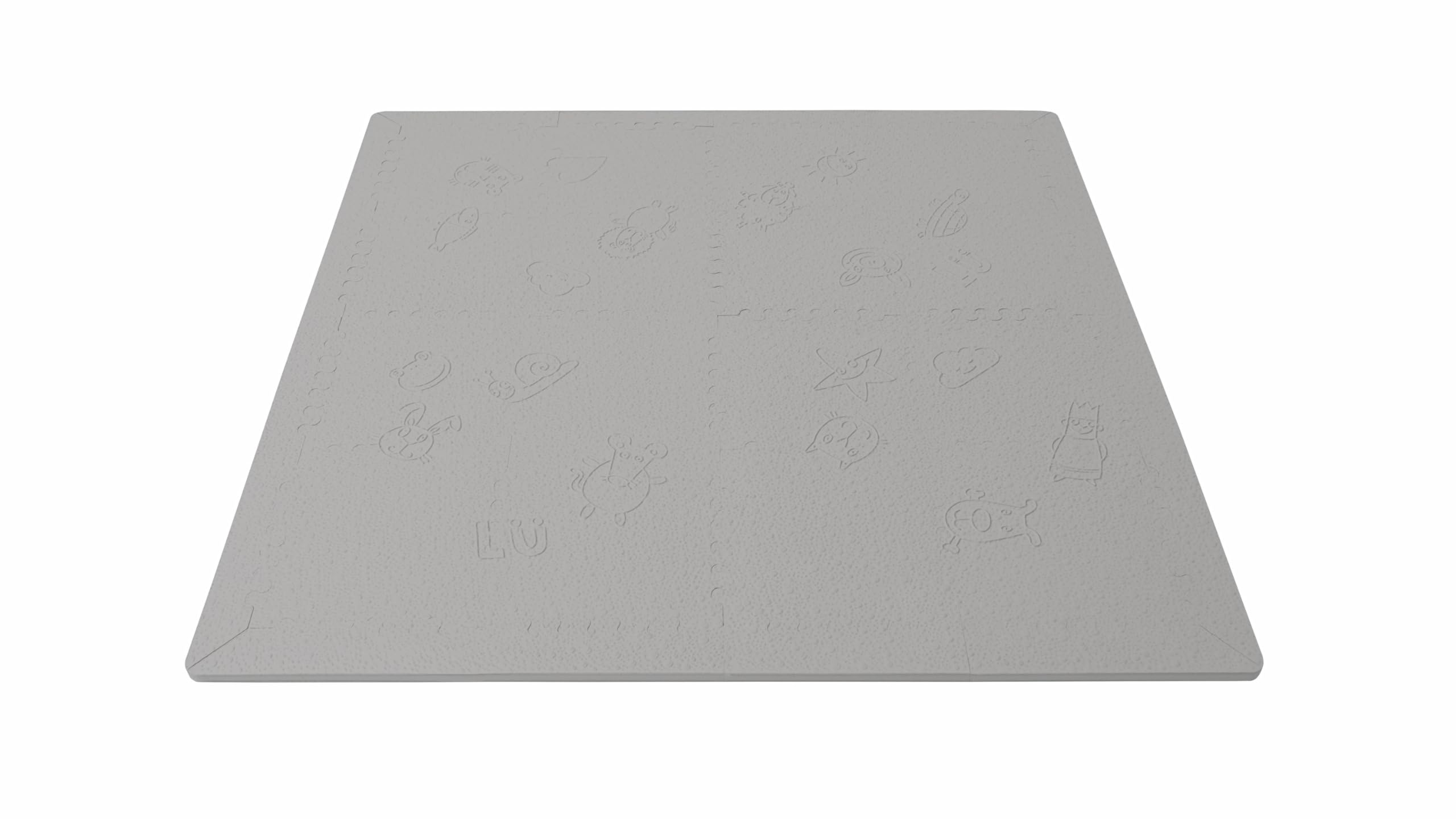 LuBabymats Mini - Alfombra puzzle de viaje para bebés, suelo extra acolchado de Foam (EVA). Medida: 110x110 cm. Color Gris