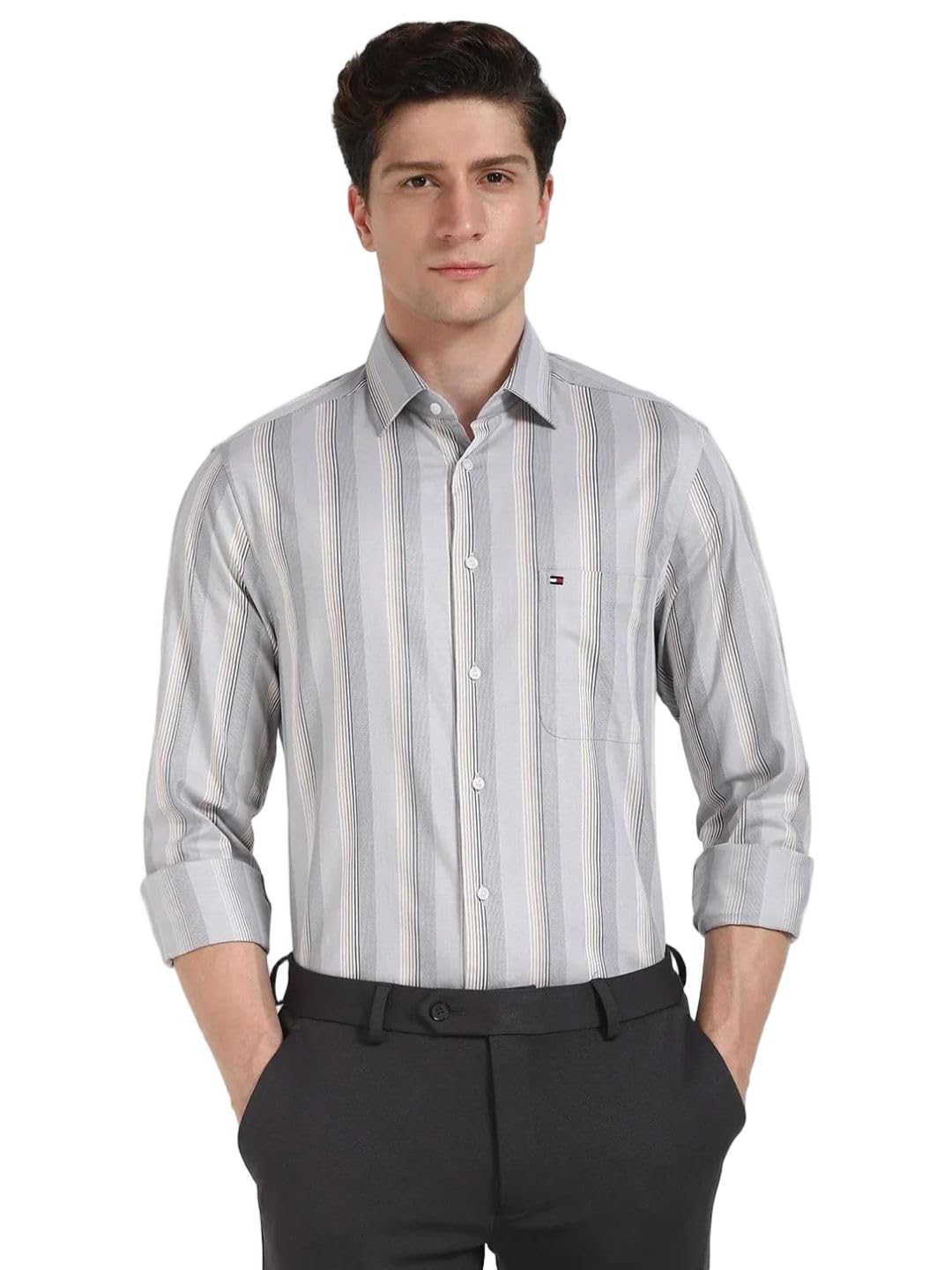 Striped Regular Fit Cotton Shirt-image-1