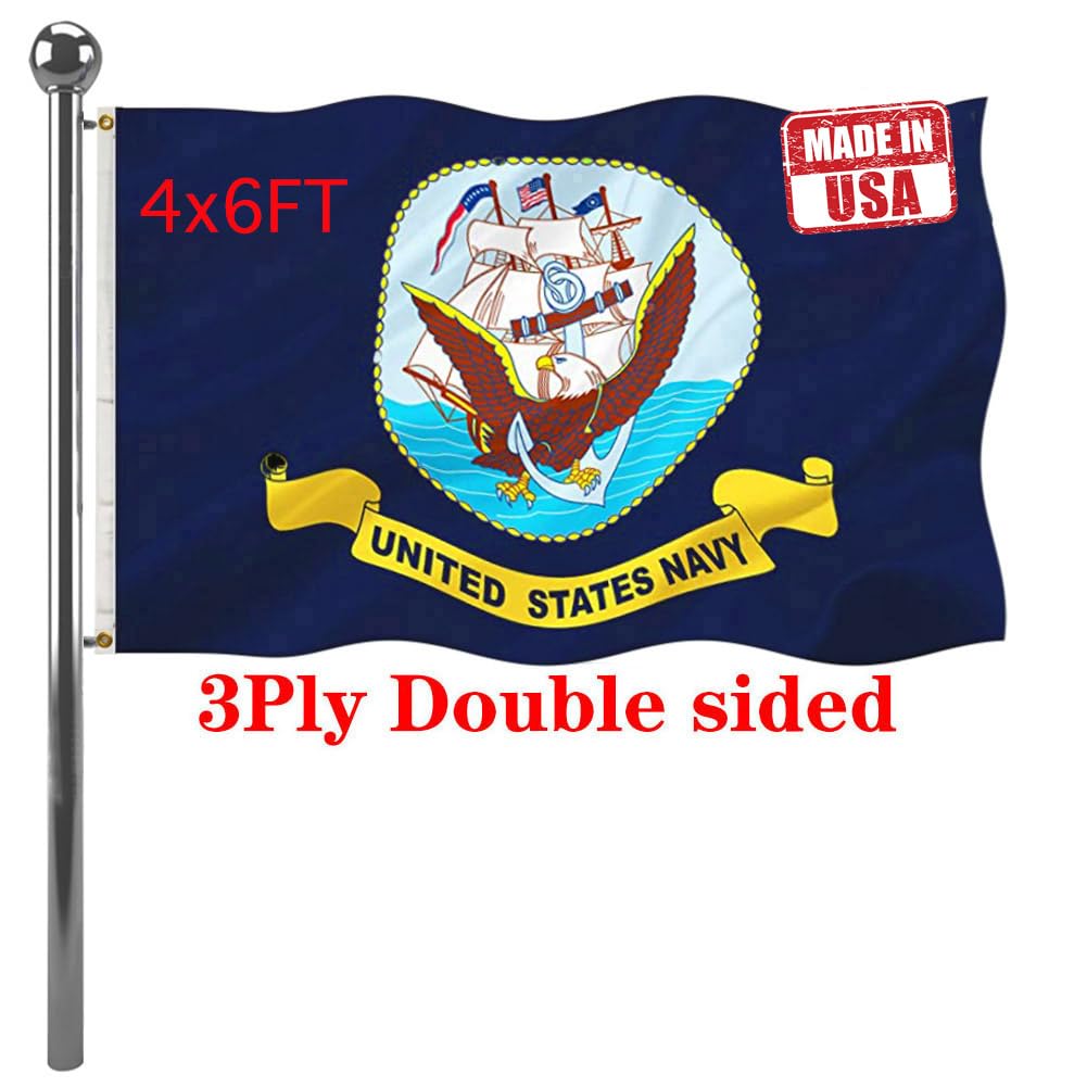 Jayus Double Sided US Navy Flag 4x6