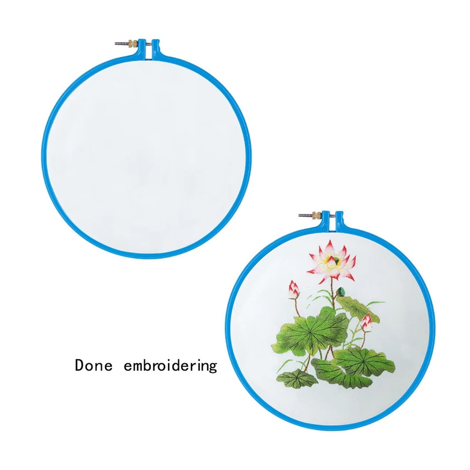 MRKU Soporte para Bastidor de Bordado DIY, Kit de Costura para Punto de Cruz, Mini Herramienta de Costura, Juego de Marco de plástico Redondo, Anillo