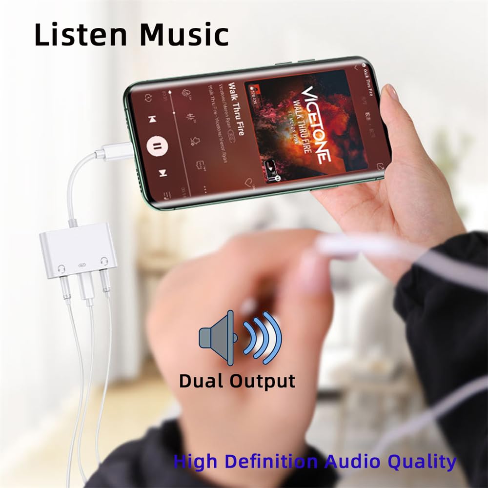 Scheda audio da USB-C a doppia scheda audio AUX e microfono da 3,5 mm con adattatore di ricarica PD compatibile con computer portatili, tablet, telefoni