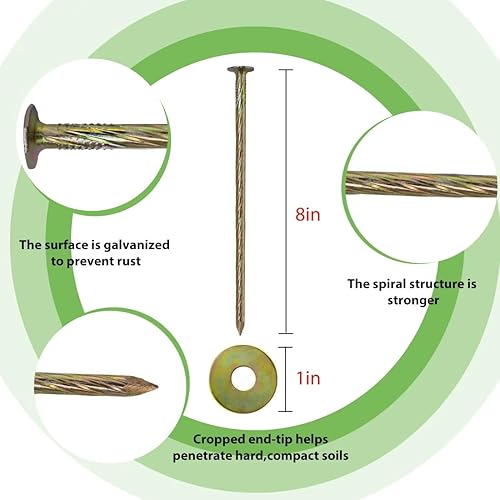 Miniatura 10 de Estacas de anclaje de paisaje de césped sintético, estacas de césped artificial, enfriamiento de alta temperatura utilizado para jardín, bordes de