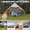 KingCamp Canvas Bell Tent for Camping, 4 Seasons Camping Yurt Tent, with Stove Jacks, Luxury Glamping Waterproof and Breathable Tents for Family Camping Outdoor Hunting Party - Image 5