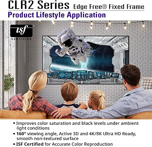 Image of Akia Screens 123 inch ALR Fixed Frame Projector Screen 16:9 CLR2 Ambient Light Rejecting 4K /8K Indoor Home Theater Screen for Short Throw & UST Projectors - AK-NB123H-CLR2.