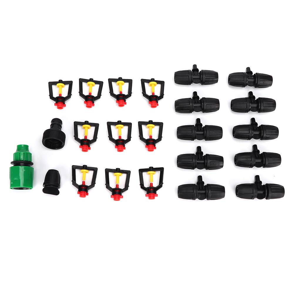 Kit di irrigazione a goccia per strumento di irrigazione automatica fai-da-te, di irrigazione da giardino con tubo da 10 m, 10 ugelli e connettori, per piante da serra da balcone
