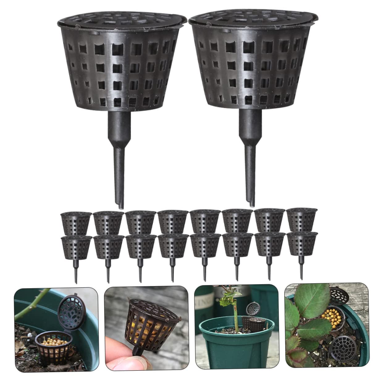 Toddmomy 150kawałki Sztuk Plastikowych Pojemników Nawóz Do Bonsai z Pokrywą Praktyczne Skrzynki Nawóz Do Roślin Doniczkowych Ochrona Przed Wiatrem i Ptakiem Wysoka Jakość Wykonania
