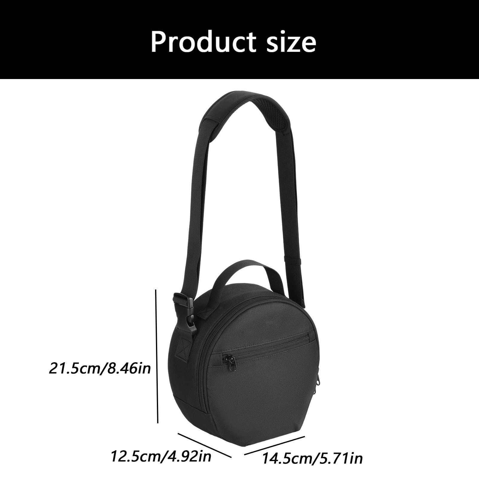 Étui de transport pour écouteurs avec poche zippée pour câble de charge et accessoires Noir