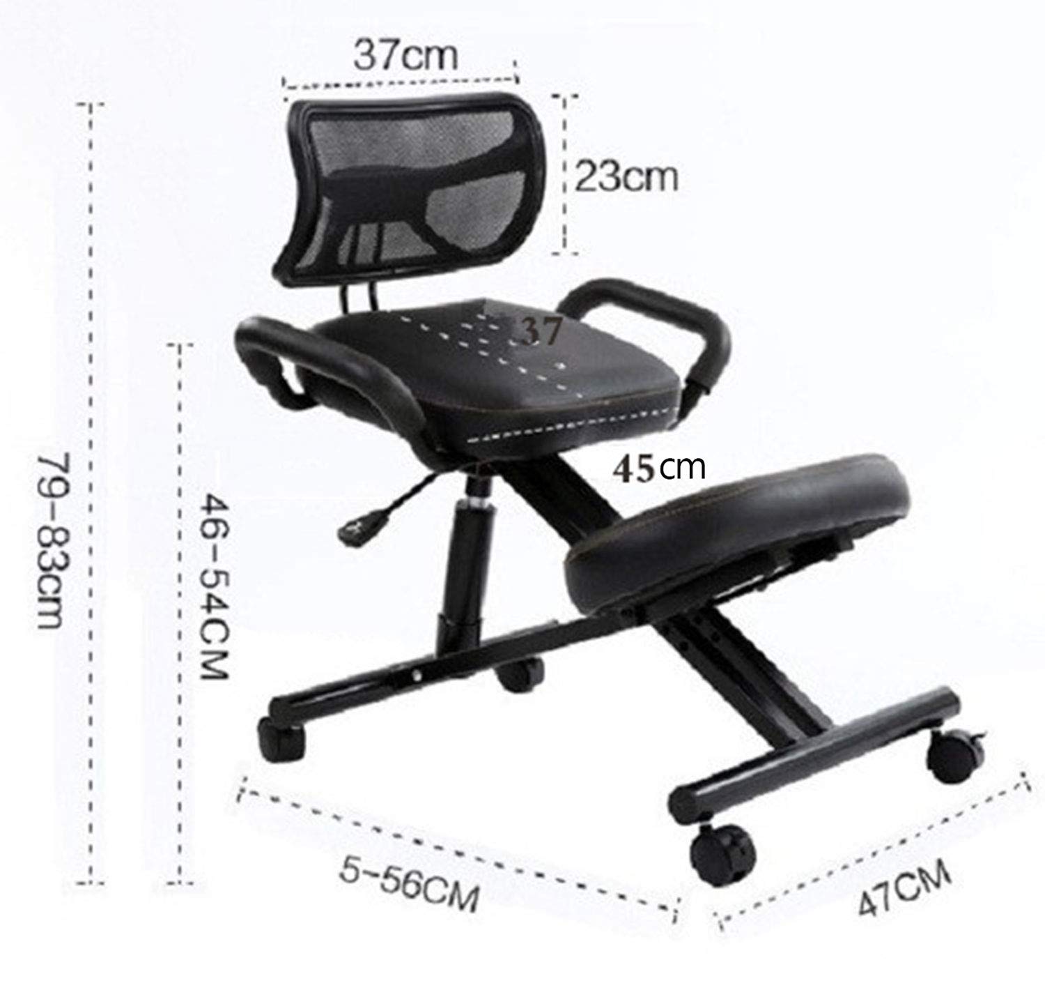 Silla de Rodillas Ajustable en Altura Taburete de Rodillas Ergonómica con Ruedas y Respaldo Sillas Ergonomicas Oficina para Alivia la Fatiga del Cuello y Las Piernas