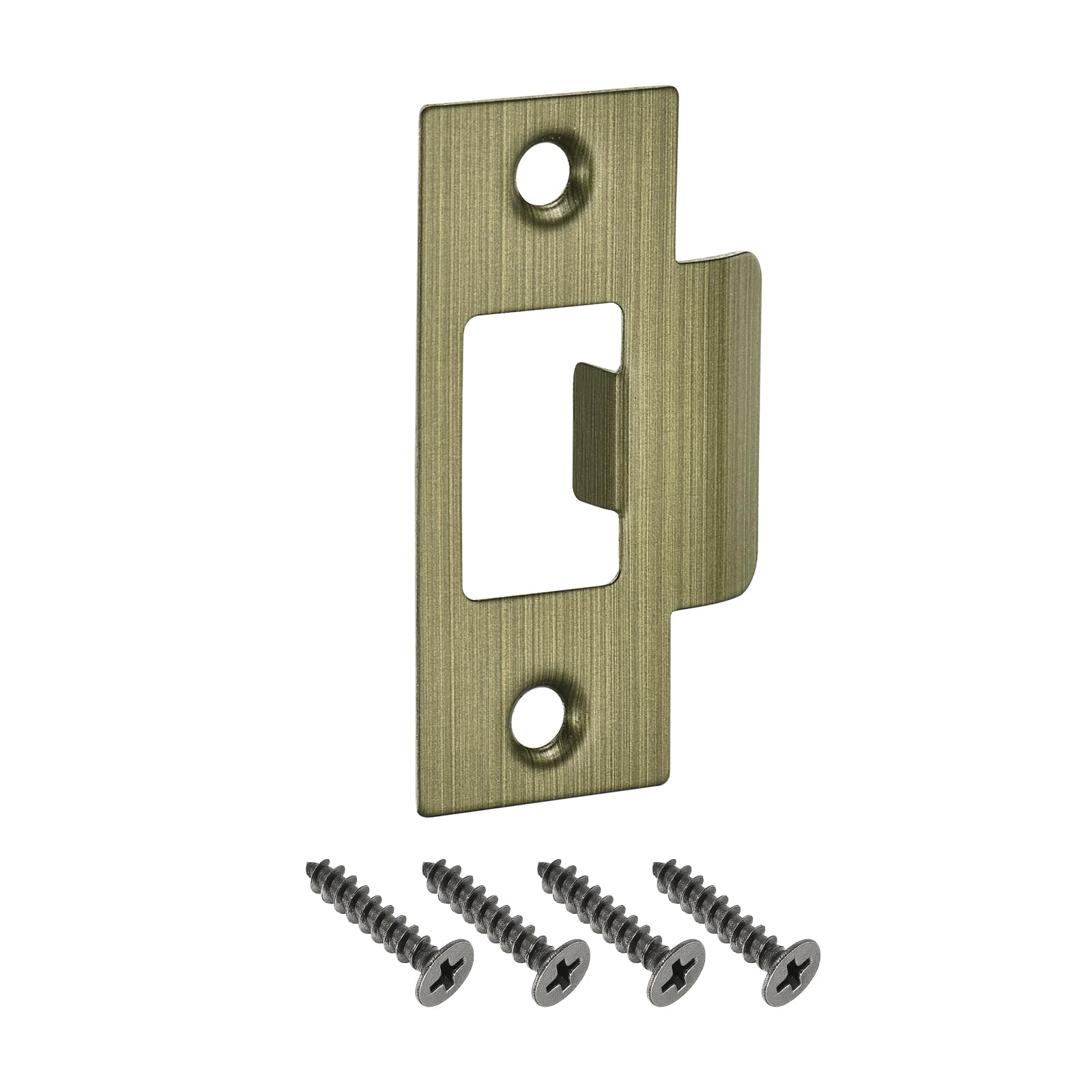 sourcing map T Door Strike Plate, 70mm x 40mm 201 Stainless Steel Latch Deadbolt Strike Plate for Door Frame Door Jamb, Bronze