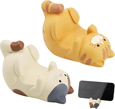 HENGBIRD Funny Cat Holder - Cute Cat Head Mobile Phone Stand Pack of 2