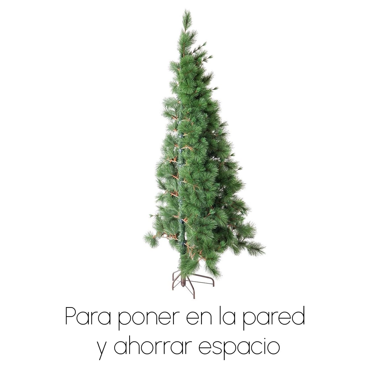 LOLAhome Medio árbol de Navidad de Pared Artificial Plegable de 210 cm