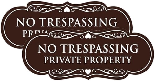 Miniatura 10 de Signs ByLITA Designer No Trespassing Private Property - Letrero de pared o puerta  Material duradero y fácil instalación  Señal de seguridad para