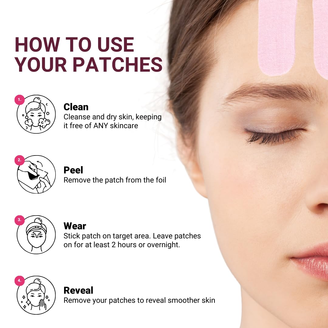 Gleamie Anti-Wrinkle Patches, 100 Pre-Cut Facial Patches & Face Tape for Forehead Eyes & Neck - Image 2