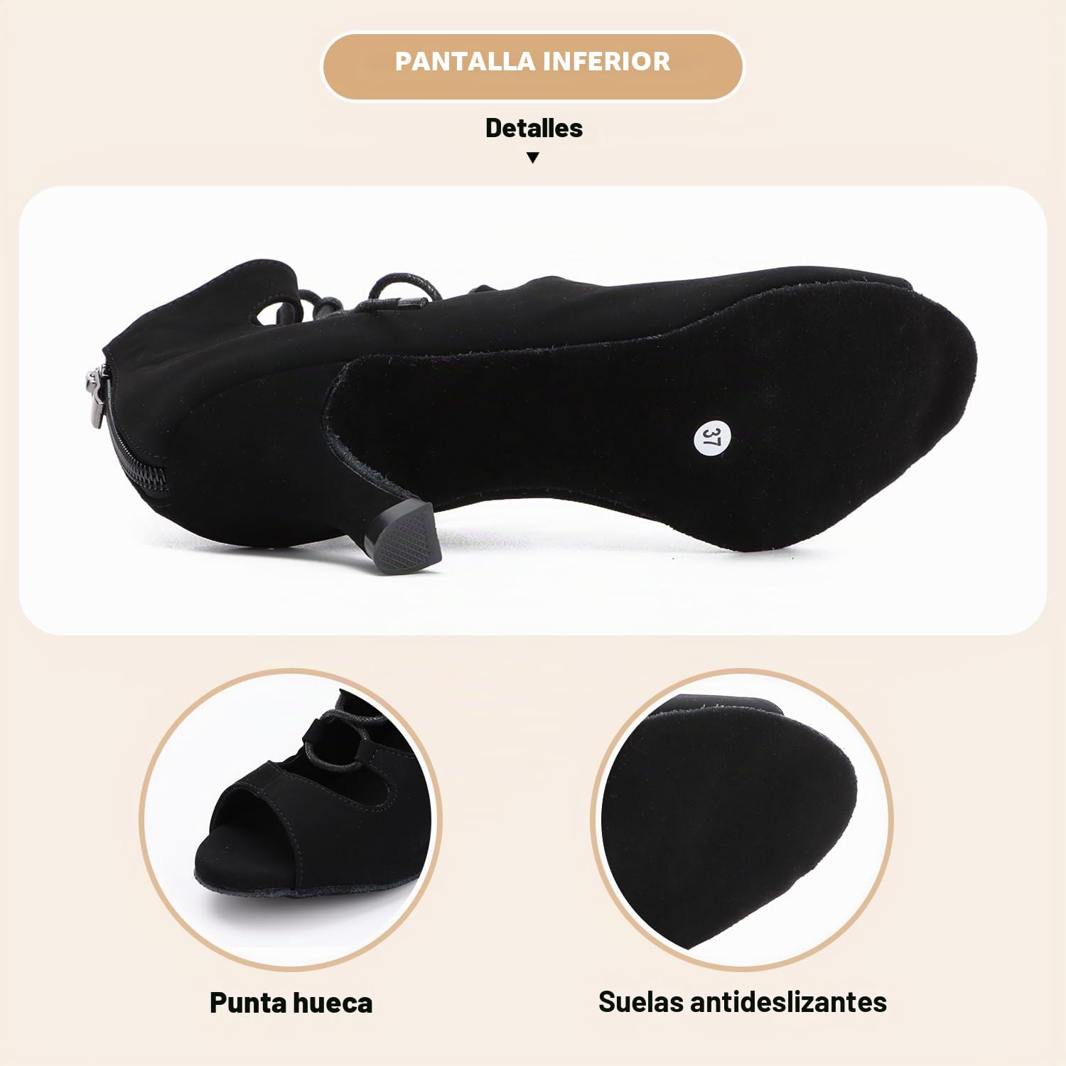 Zapatos de Baile Latino para Mujer Salsa Tango Bachata Vals Zapatos de Baile de Salón Suela Blanda 969