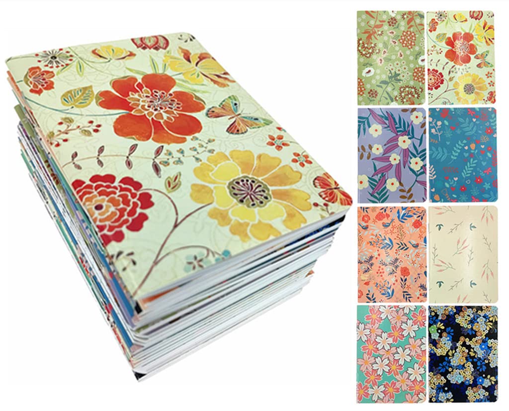 ALIMITOPIA 24pcs Mini Notebook Portable Pocket Notebook Journal Steno Memo MiniDaily NotePad,3.5X5 inches,24 sheets,College Ruled Pages(Flower Pattern) โ image 1