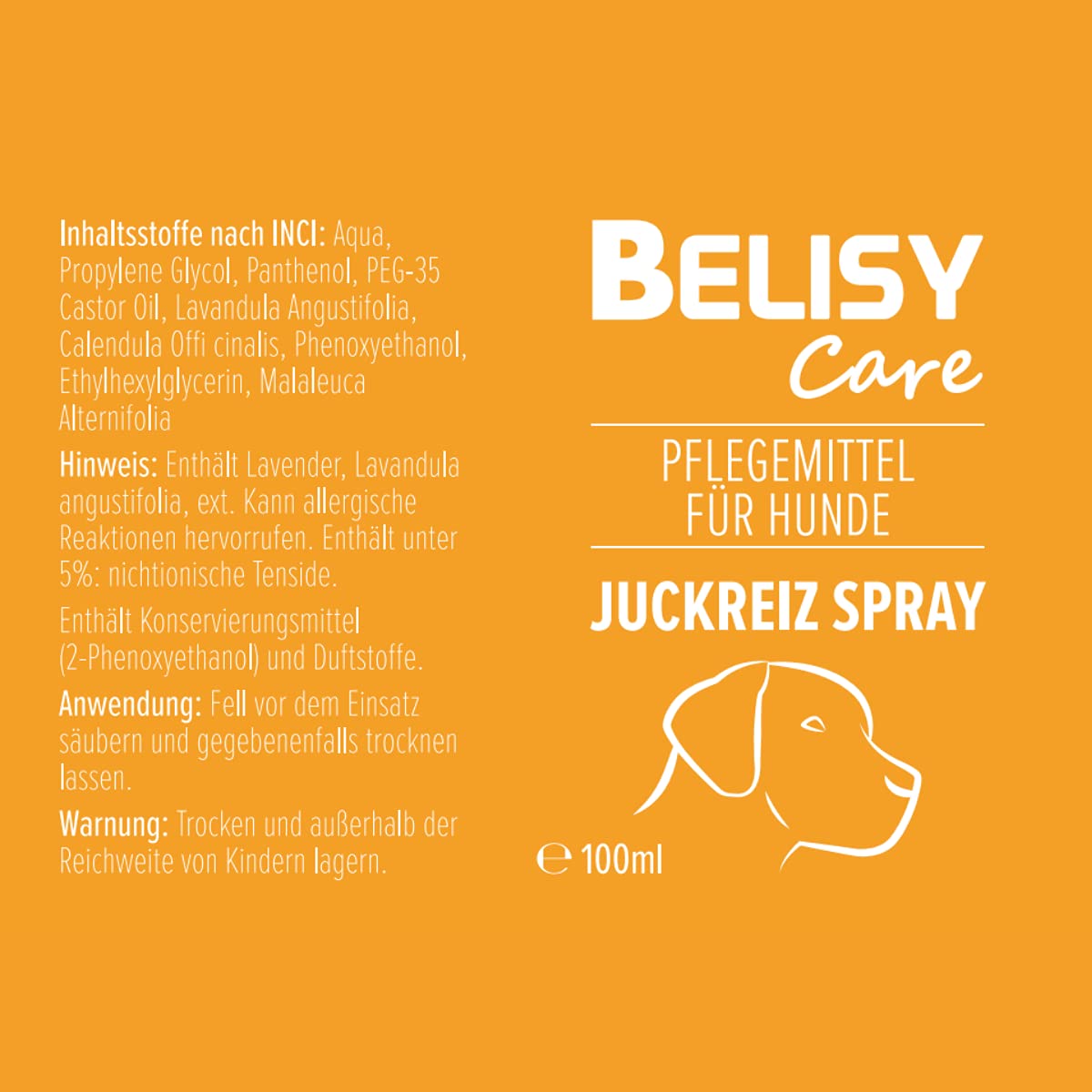 Juckreiz Spray für Hunde - 100 ml - Mittel gegen Juckreiz durch trockene Haut & Milben - Hautpflege & Fellpflege für Haustiere - Pflegespray mit Panthenol, Lavendel, Ringelblume & Teebaum