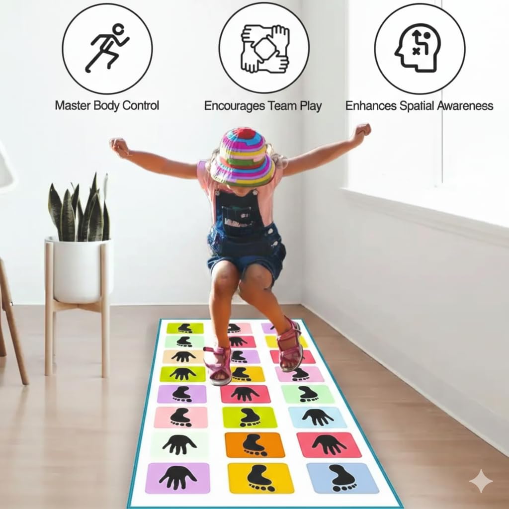 Hopscotch Jumbo Play Mat for Kids with Number Print Design, Multicolour, 96 x 30inch (Number Multicolor) 2