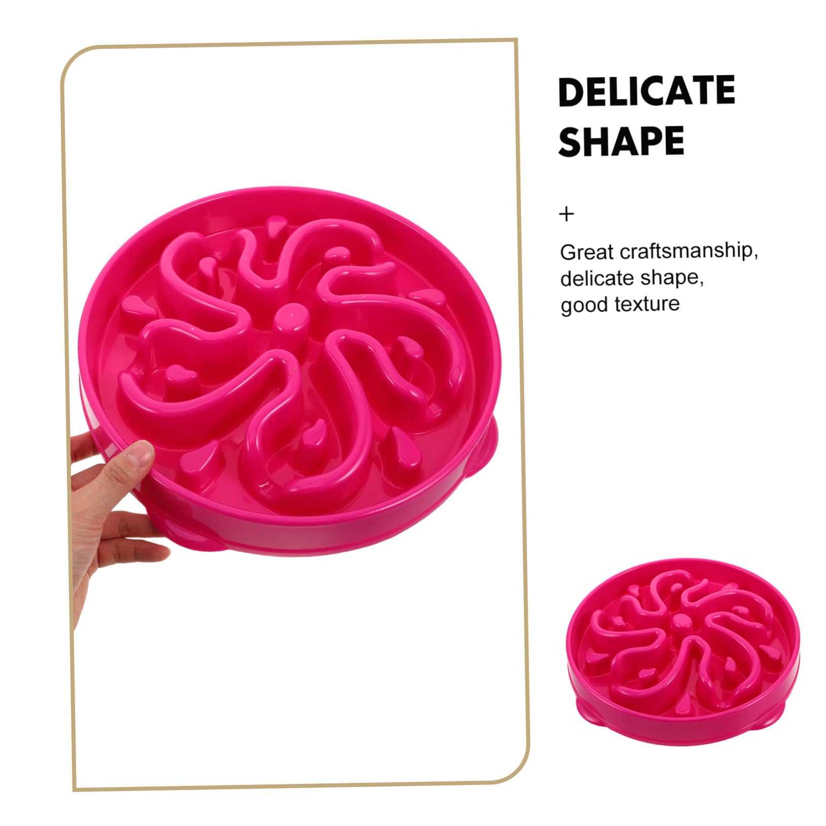 Comedero Lento para Perros y Gatos de Gran Capacidad, Cuenco Plástico Diseño Antiatragantamiento en Forma de Flor, Tazón Antipánico Rosa Fucsia para Alimentación Saludable y Lenta