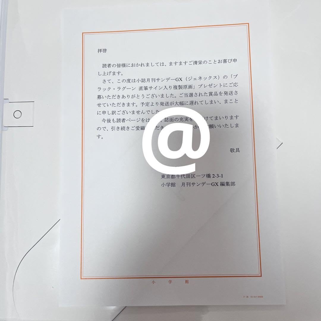 Amazon.co.jp: ブラックラグーン 広江礼威 直筆サイン入り 複製原画