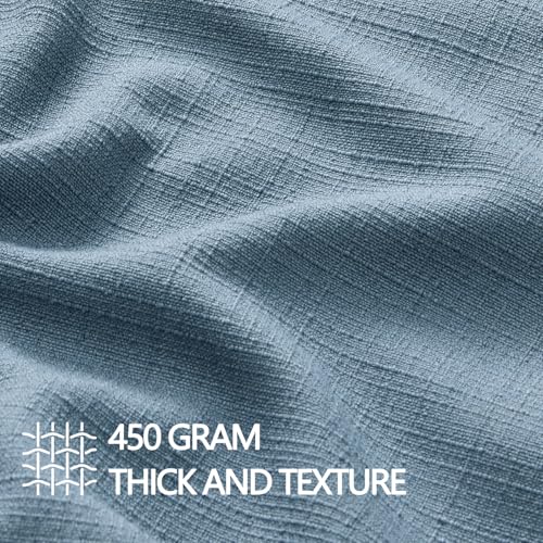 Image of MIULEE Pack of 2 Thick Textured Couch Throw Pillow Covers, Blue Decorative Pillow Covers 20x20, Neutral Linen Cushion Cases for Sofa Bed Living Room Modern Farmhouse Home Decor, No Filling